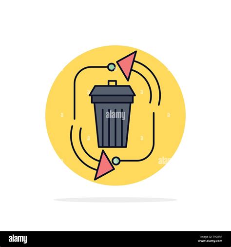 Waste Disposal Garbage Management Recycle Flat Color Icon Vector