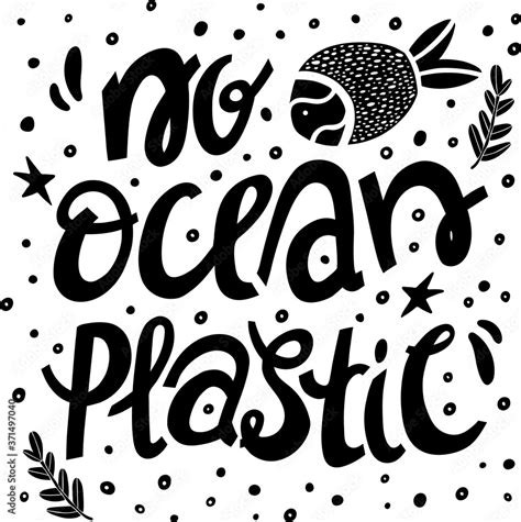 Ecological Poster Vector Illustration Hand Lettering With Seal No