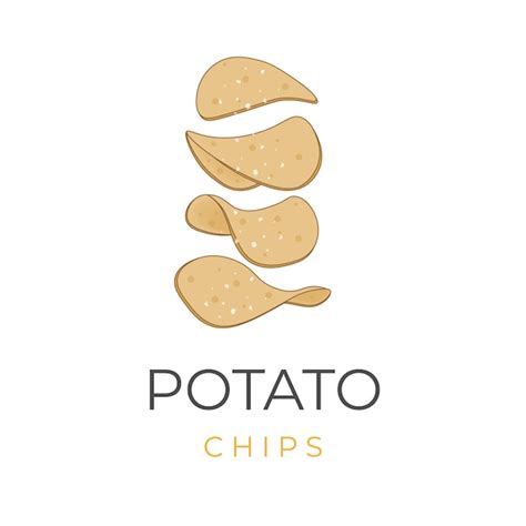 Premium Vector Crispy Potato Chips Stack Illustration Logo