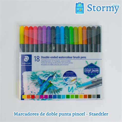 SET DE 18 MARCADORES ACUARELABLES DOBLE PUNTA CON PUNTA PINCEL