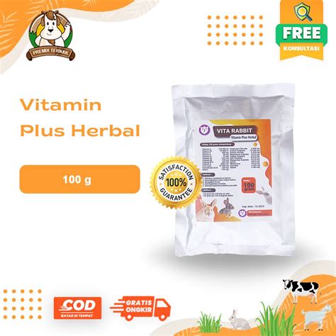 Jual VITA RABBIT VITAMIN PLUS HERBAL UNTUK KELINCI 100gr Shopee