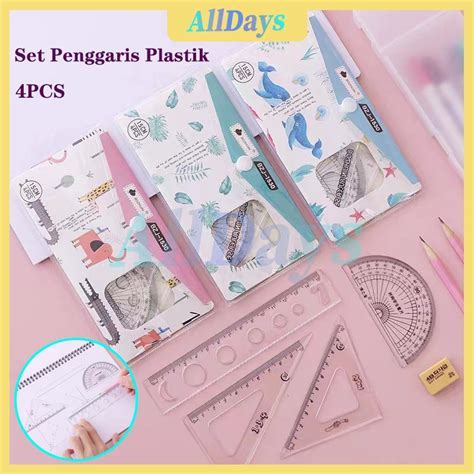 Jual Penggaris Set In Model Penggaris Plastik Set Isi Model