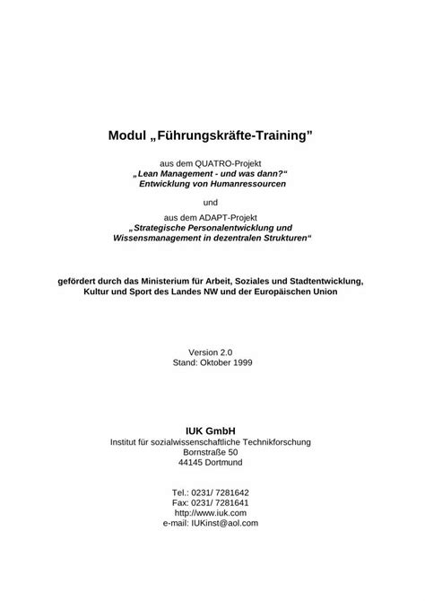 Pdf Modul F Hrungskr Fte Training F Hrungskr Fte Training Iuk