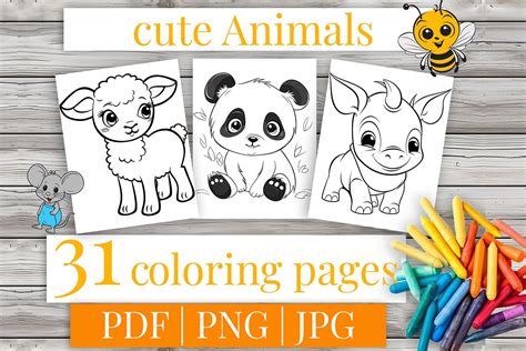 Kids Coloring Pages Animals Cute