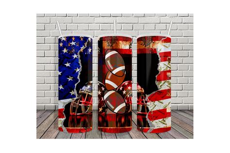 Oz Tumbler Football American Flag Graphic By Ratipornkungdent