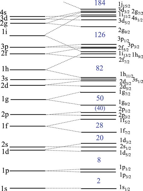 Typical Single Particle Levels Of Nucleons In A Spherical Mean Field