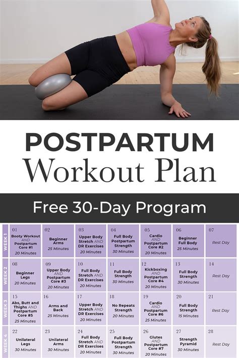 Postpartum Workout Plan Free Pdf Nourish Move Love