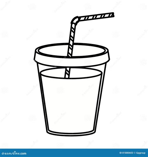 Glass With Drinking Straw Design Stock Illustration Illustration Of