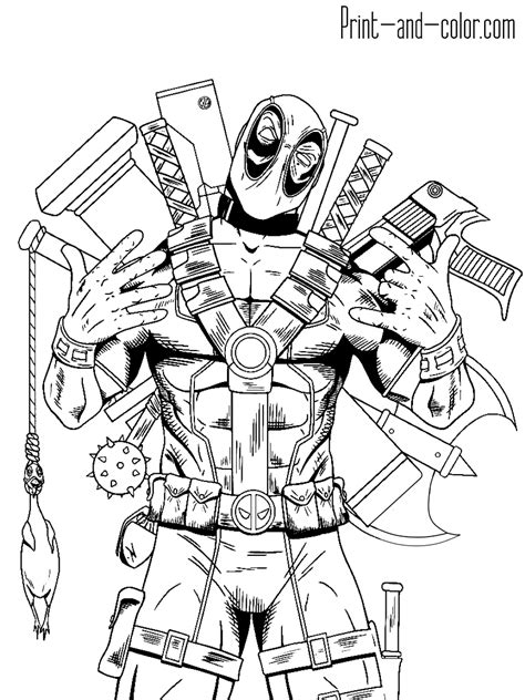 Deadpool Coloring Pages Printable Printable Word Searches