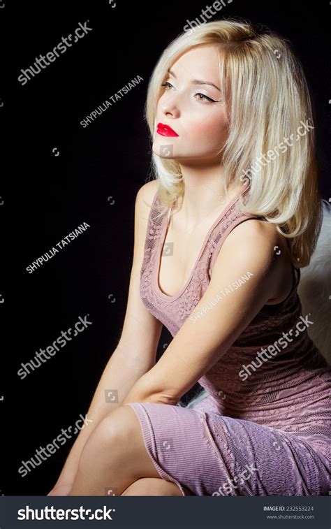 Portrait Beautiful Sexy Women Blonde Red Stock Photo Shutterstock
