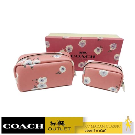 Coach C Boxed Small And Mini Boxy Cosmetic Case Set With Daisy