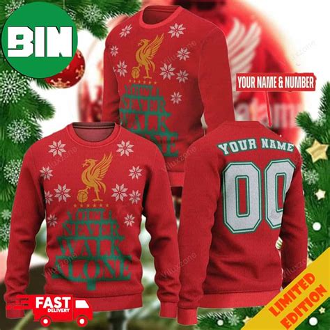 Liverpool Fc Personalized Name And Number Christmas 2023 Holiday Ugly