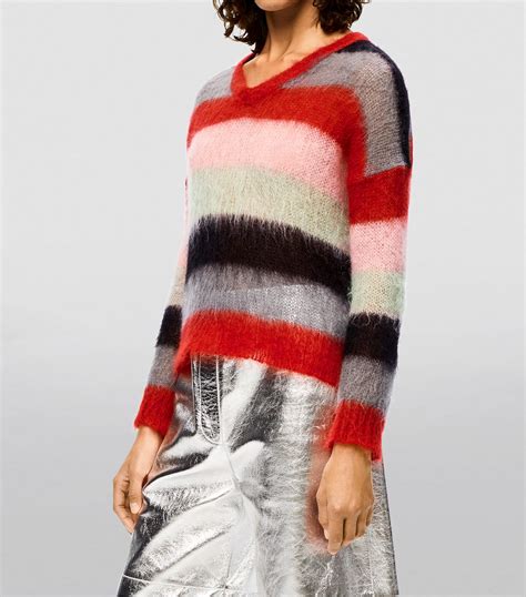 Loewe Mohair Blend Striped Sweater Harrods Us