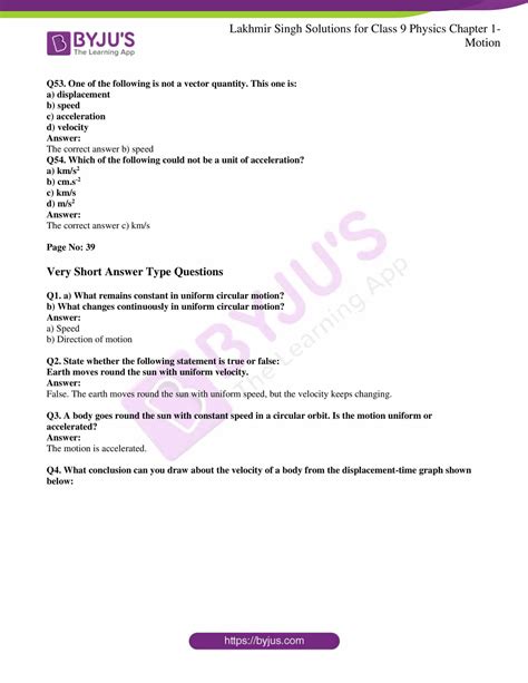 Lakhmir Singh Physics Class Solutions For Chapter Motion Free Pdf