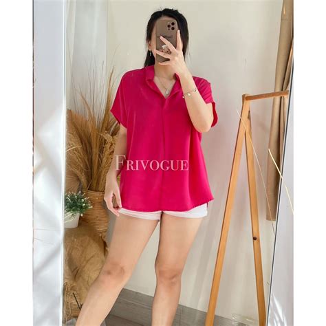 Jual KATUN TENCEL Plain Simple Blouse TOP Shopee Indonesia