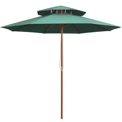 VidaXL Parasol De Terrasse 270 X 270 Cm Poteau En Bois Vert 42963