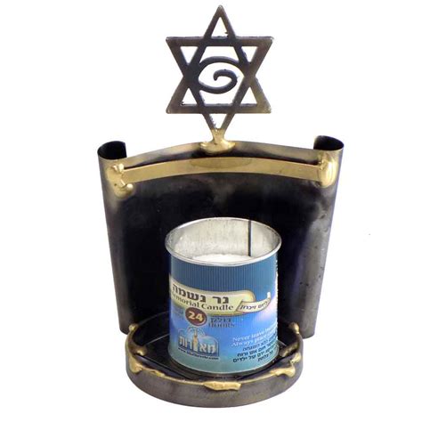 Jewish Ts Yahrzeit Memorial Candle Holder