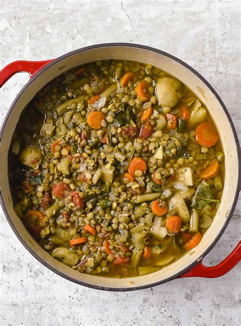 Easy 1 Pot Vegan Lentil Soup 10 Ingredients Shane And Simple