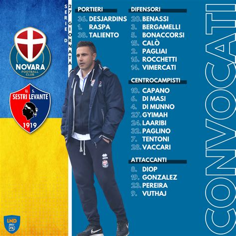 Novara Sestri Levante I Convocati Azzurri Novara Football Club