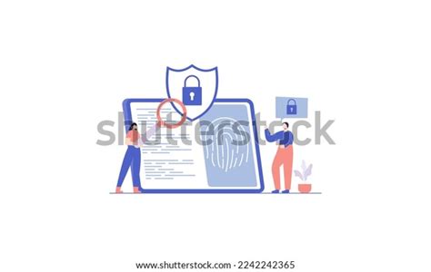 People Cyber Security Illustration Concept Stock Vector Royalty Free