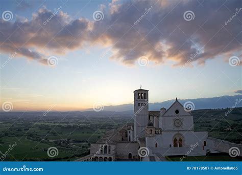 The Basilica Of San Francesco D Assisi Assisi Italy Stock Image Image Of Culture Subasio