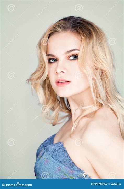 Fashion Portrait Of Cute Blonde Woman Stock Photo Image Of Perfect