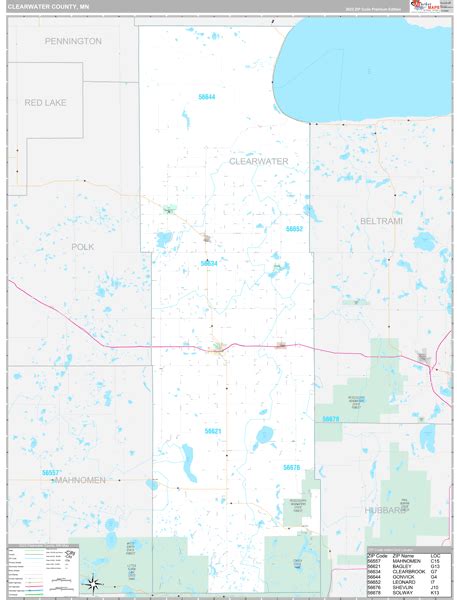 Clearwater County Mn Wall Map Premium Style By Marketmaps