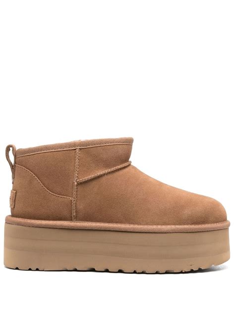 Ugg Classic Ultra Mini Platform Boots Brown Farfetch Pl