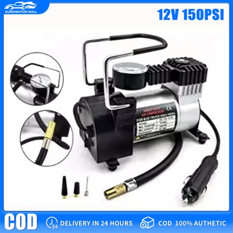 【cod Original】12v 150psi Portable Car Electric Pump Air Pump Air