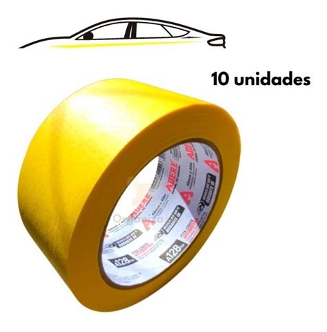 Fita Crepe 48x40 Amarela Automotiva Larga C 10 Unidades Frete grátis