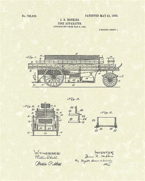 Fire Apparatus 1905 Patent Art Drawing by Prior Art Design - Fine Art ...