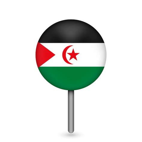 Premium Vector Map Pointer With Contry Sahrawi Arab Democratic