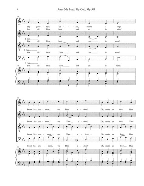 Jesus My Lord My God My All Satborgan Optional Strings 4 Part Digital Sheet Music Sheet