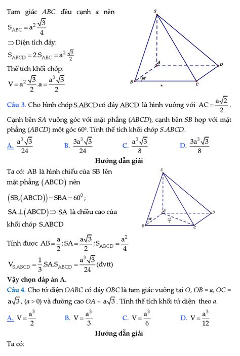Thể Tích Khối Chóp Đáy Hình Vuông Bí Quyết Đơn Giản Để Hiểu và Áp Dụng