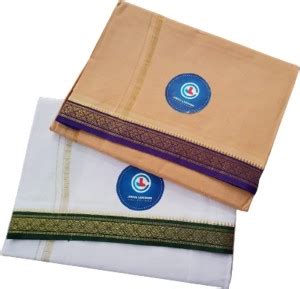 Jinka Lakshmi Collections 100 Handloom Cotton Dhoti With Small Borders