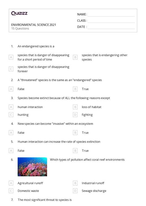 50 Environmental Science Worksheets On Quizizz Free And Printable