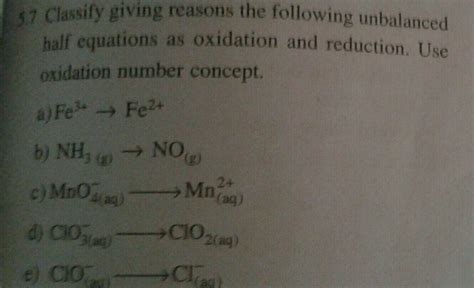 Write Balanced Half Reactions For The Following Redox Reaction Cr2o72 Fe2 → Cr3 Fe3