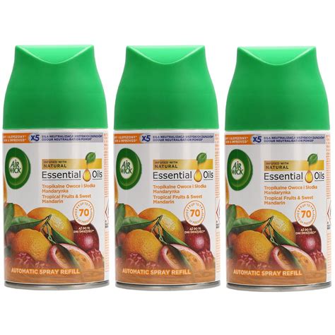 AIRWICK FRESHMATIC ZAPAS 3x250ml TROPIKALNE OWOCE SŁODKA MANDARYNKA