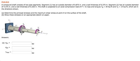 Solved A Compound Shaft Consists Of Two Pipe Segments Chegg