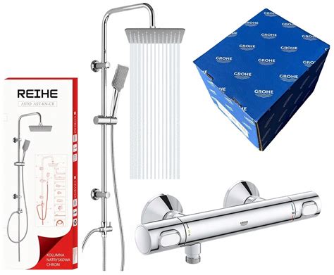 Grohe Bateria Prysznicowa Termostatyczna Reihe Deszczownica Cubic