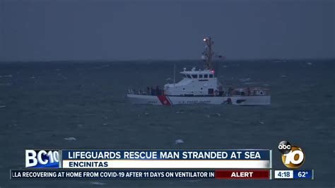 Lifeguards Rescue Man Stranded At Sea