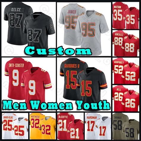 Patrick Mahomes Travis Kelce Football Jerseys Chris Jones Juju Smith