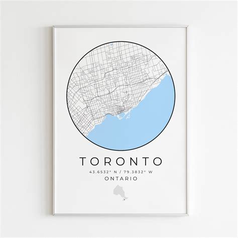 Digital Toronto Print Set Of 3 Toronto Map Art Toronto Decor Toronto