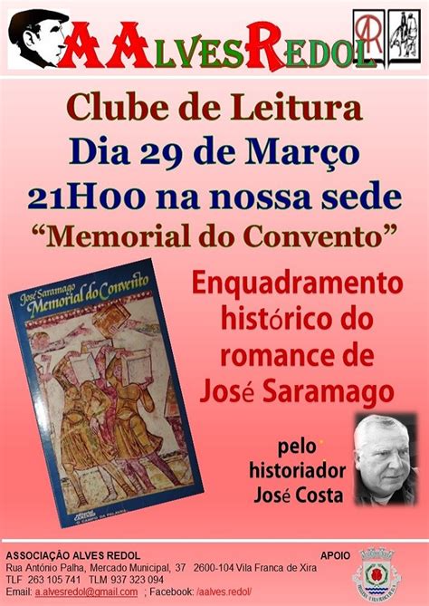 Clube De Leitura Memorial Do Convento CM Vila Franca De Xira Agenda