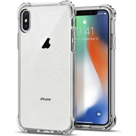 Coque pour iPhone X Xs anti choc souple angles renforcÃs Transparente