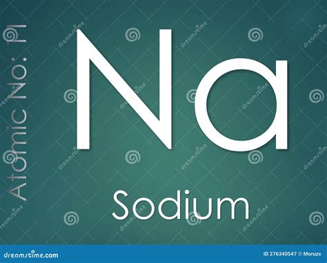Sodium Chemical Element Symbol On Green Background Stock Illustration