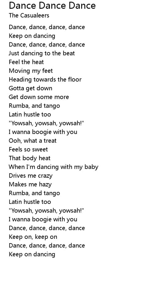 Dance Dance Dance Lyrics - Follow Lyrics