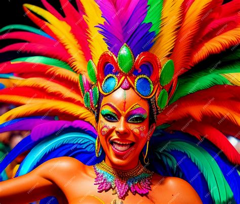 Premium AI Image | Rio Dancer Carnival brazil mask detailed costumes ...