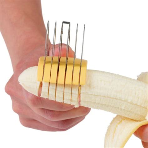 Banana Slicer Fruit Knife Kitchen Gadget Bar Tools Veggie Cutter