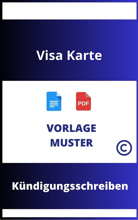 K Ndigungsschreiben Visa Karte Muster Vorlage Pdf Word